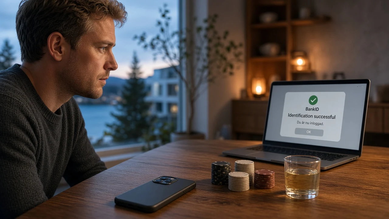 Skandinavisk spelmiljö med BankID-verifiering och marker utan registrering